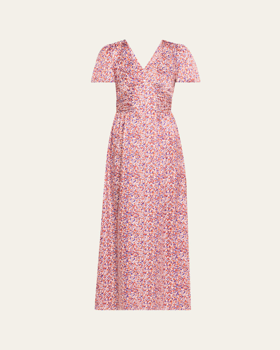 Lara Dots Satin Maxi Dress